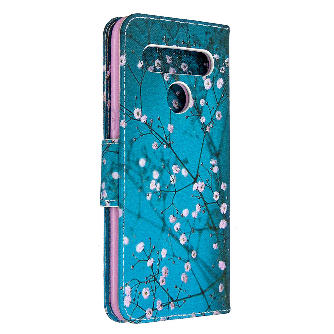 Pattern Printing Stand Leather Wallet Mobile Case for LG K61