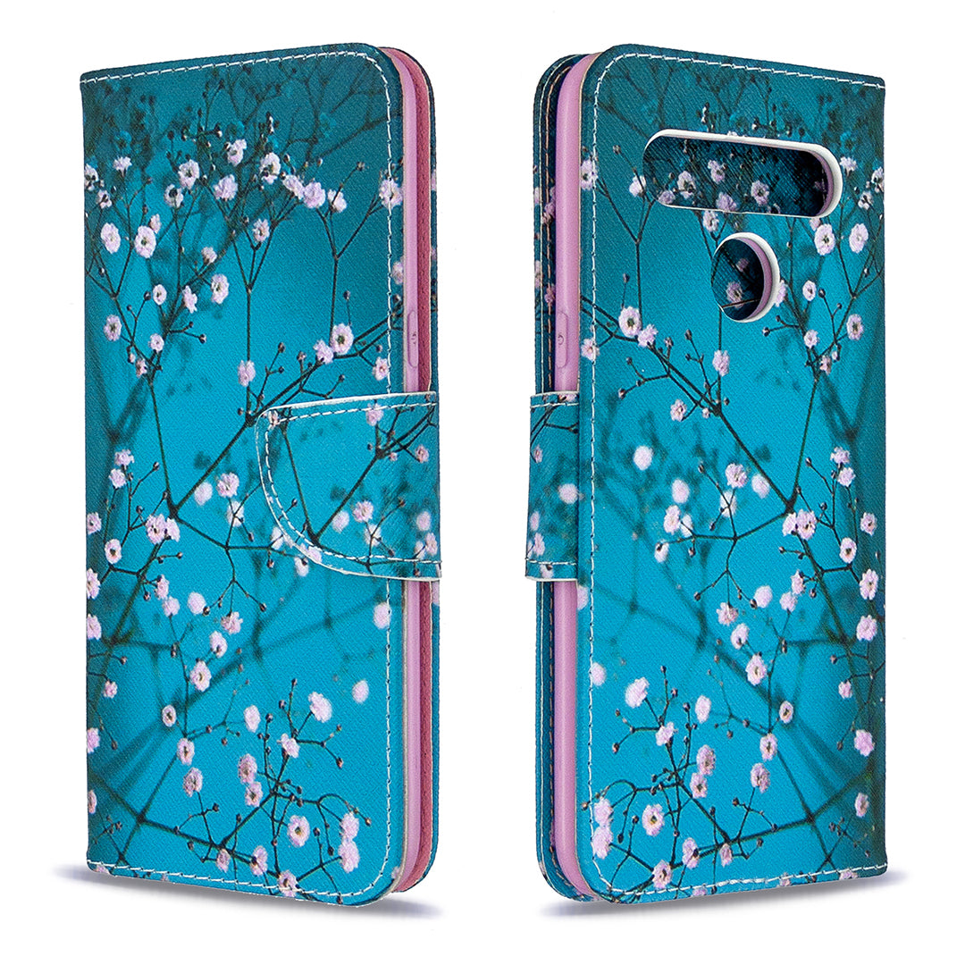 Pattern Printing Stand Leather Wallet Mobile Case for LG K61