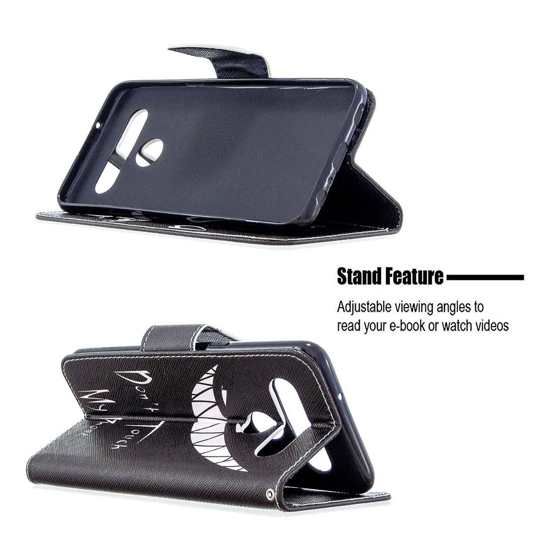 Pattern Printing Stand Leather Wallet Mobile Case for LG K61