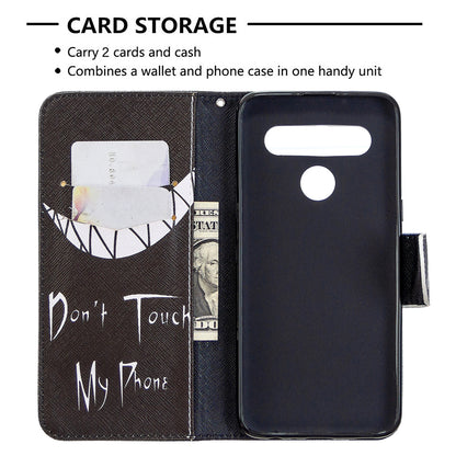 Pattern Printing Stand Leather Wallet Mobile Case for LG K61