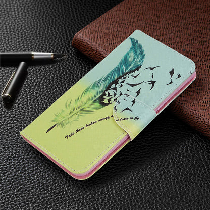 Pattern Printing Stand Leather Wallet Mobile Case for LG K61