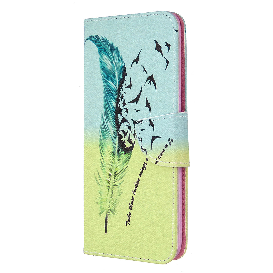 Pattern Printing Stand Leather Wallet Mobile Case for LG K61