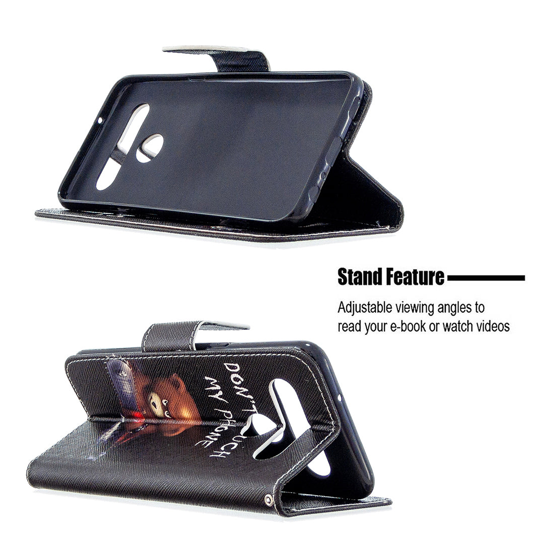 Pattern Printing Stand Leather Wallet Mobile Case for LG K61