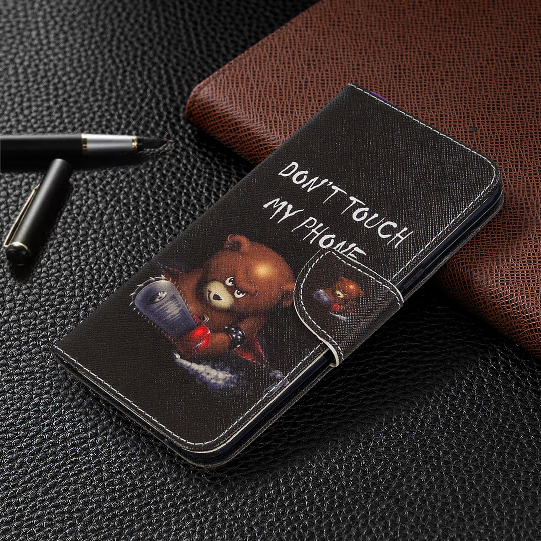 Pattern Printing Stand Leather Wallet Mobile Case for LG K61