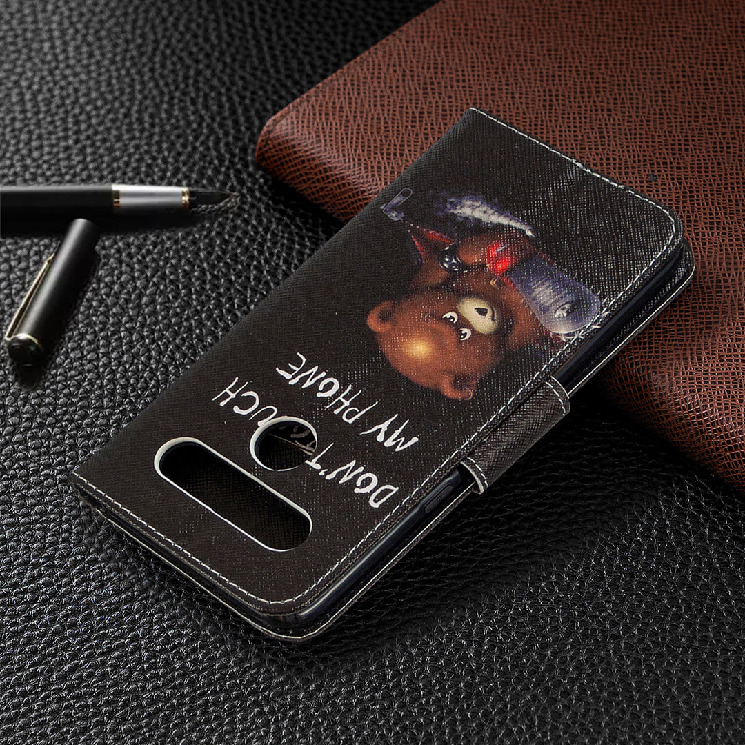 Pattern Printing Stand Leather Wallet Mobile Case for LG K61