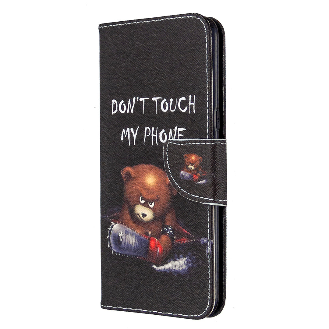 Pattern Printing Stand Leather Wallet Mobile Case for LG K61