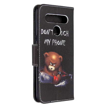 Pattern Printing Stand Leather Wallet Mobile Case for LG K61