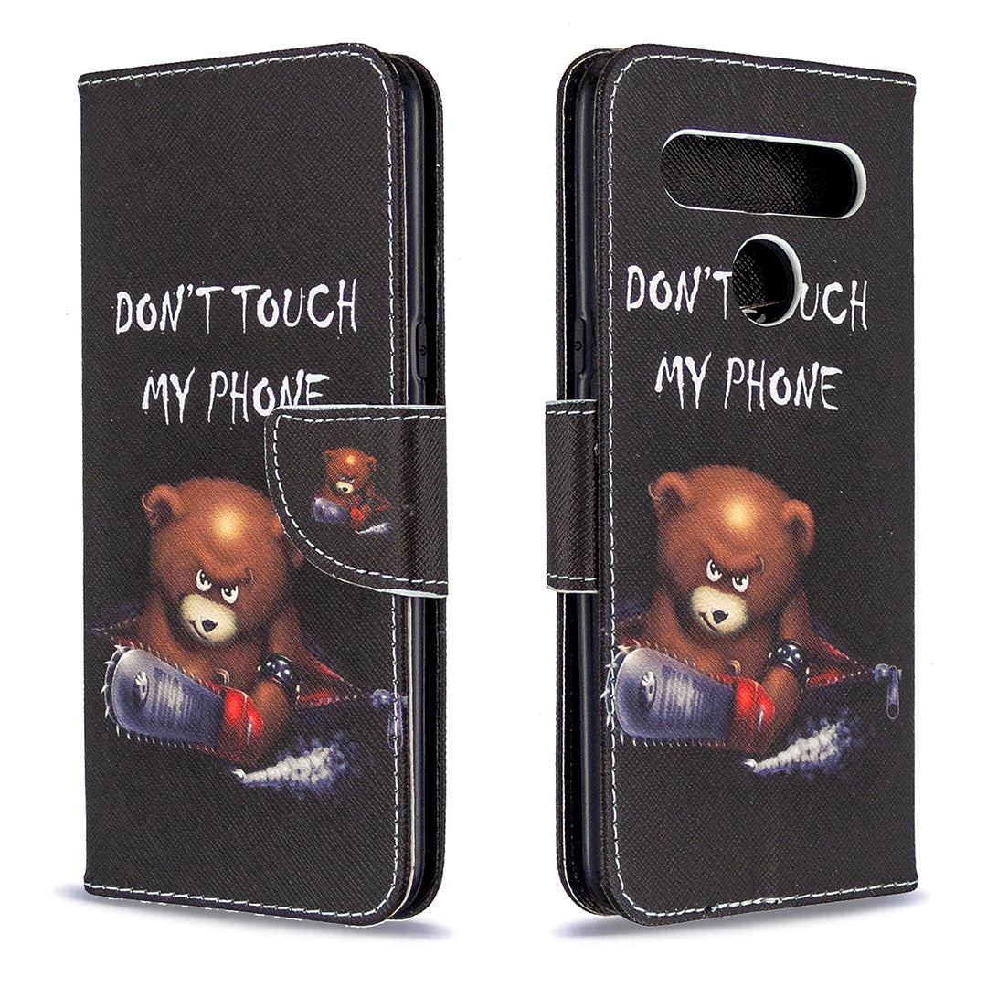 Pattern Printing Stand Leather Wallet Mobile Case for LG K61