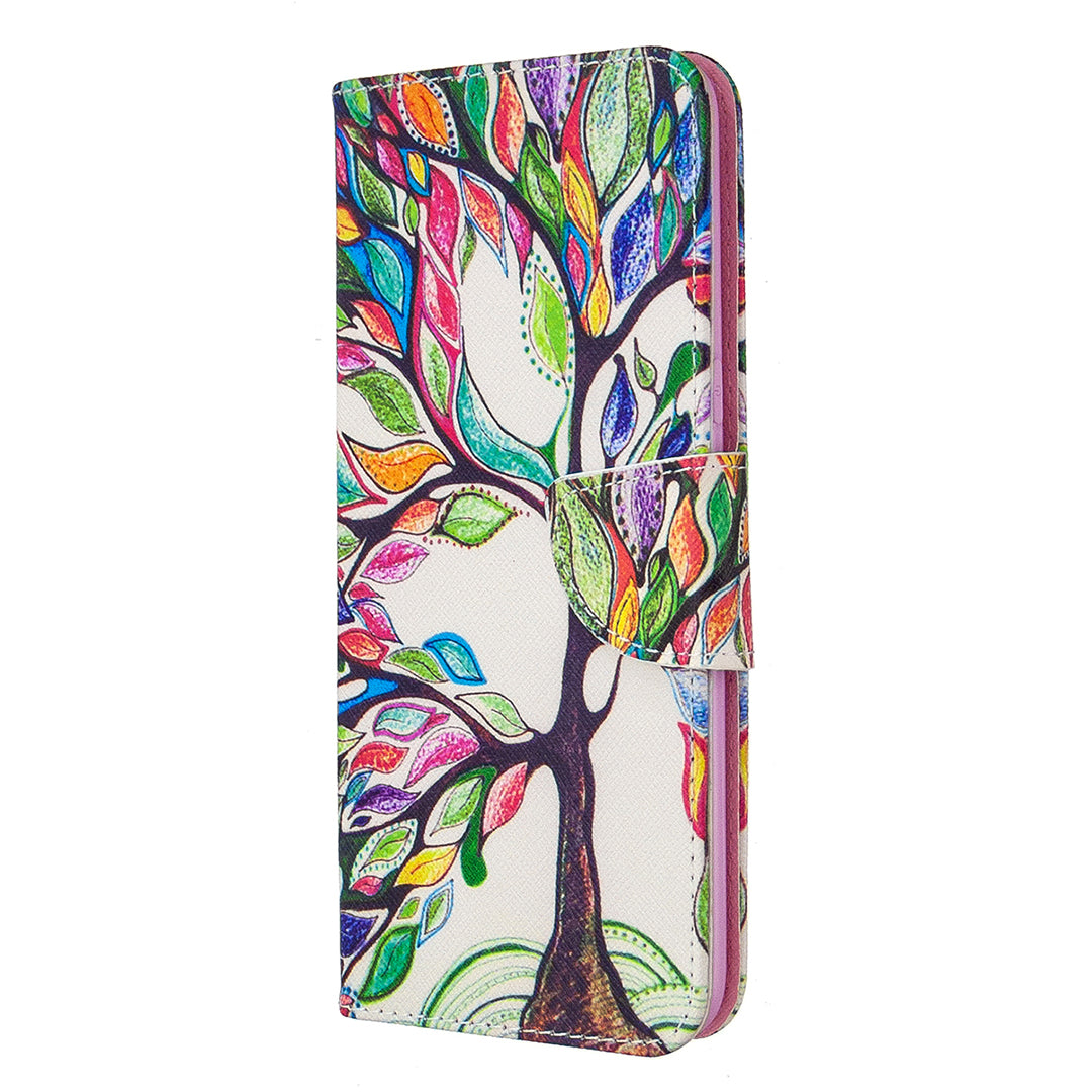 Pattern Printing Stand Leather Wallet Mobile Case for LG K61