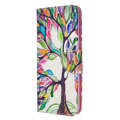 Pattern Printing Stand Leather Wallet Mobile Case for LG K61