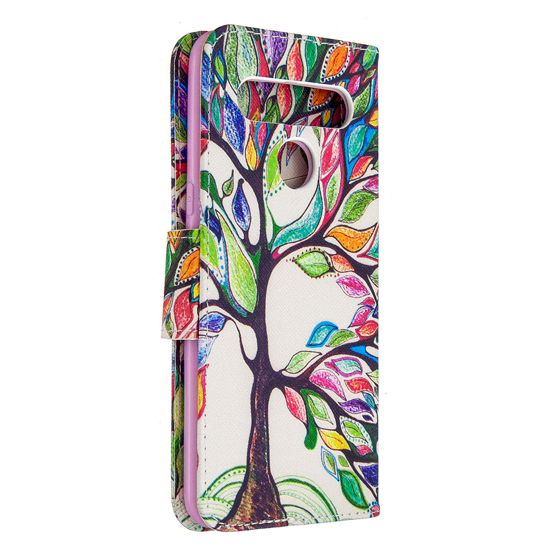 Pattern Printing Stand Leather Wallet Mobile Case for LG K61