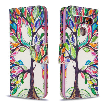 Pattern Printing Stand Leather Wallet Mobile Case for LG K61