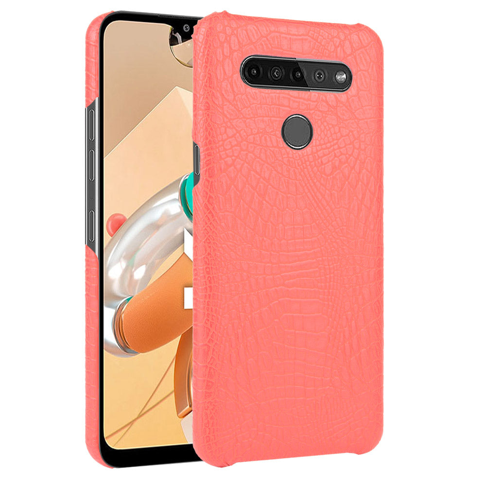 Crocodile Texture PU Leather Coated PC Phone Cover for LG K41S