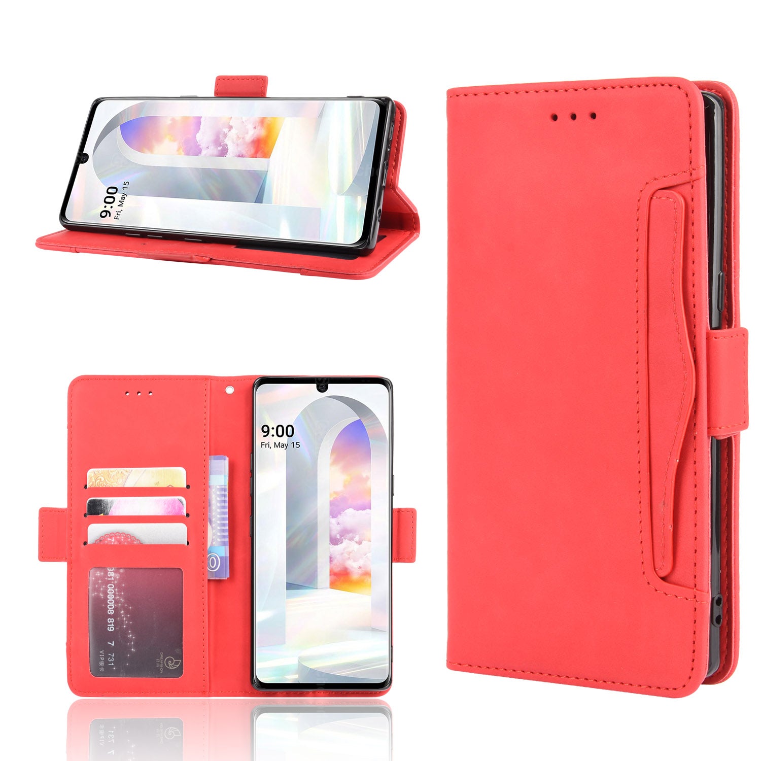 Wallet Leather Phone Case with Multiple Card Slots for LG Velvet