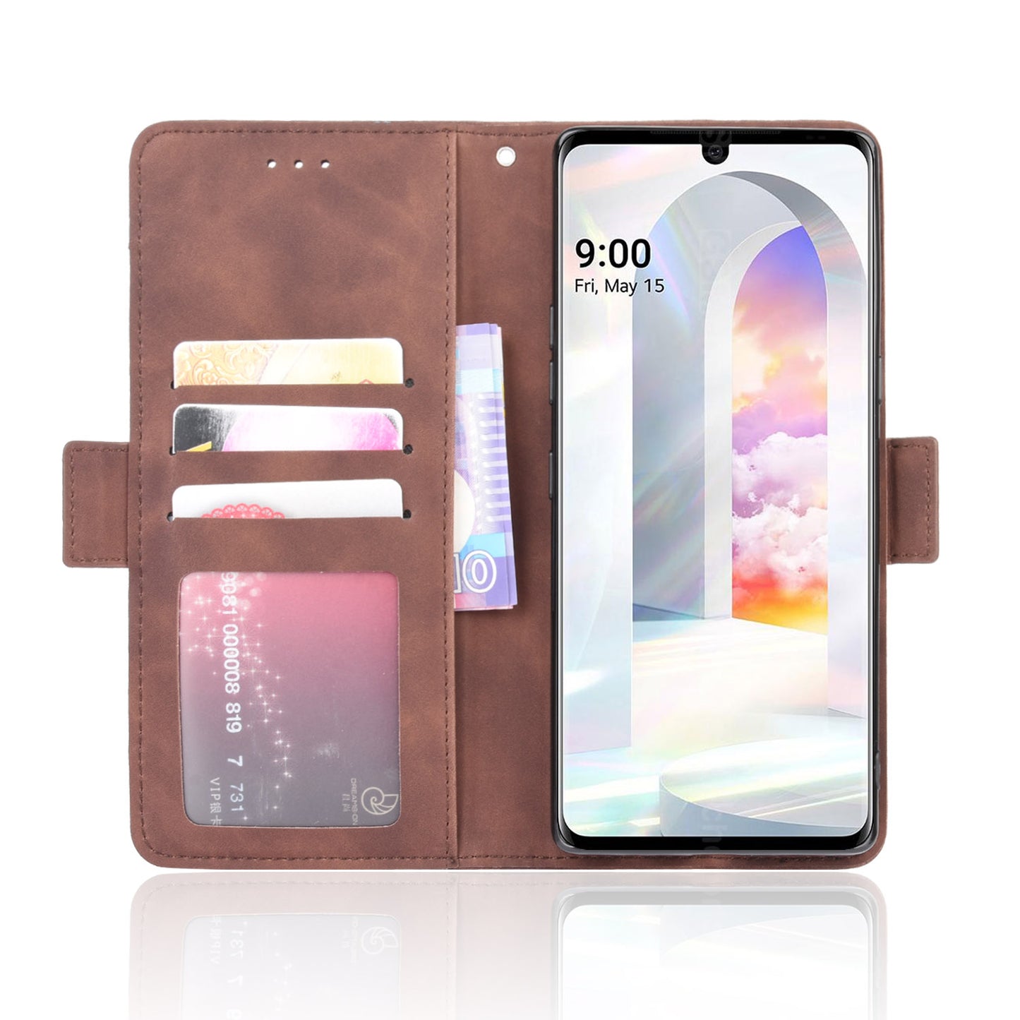 Wallet Leather Phone Case with Multiple Card Slots for LG Velvet