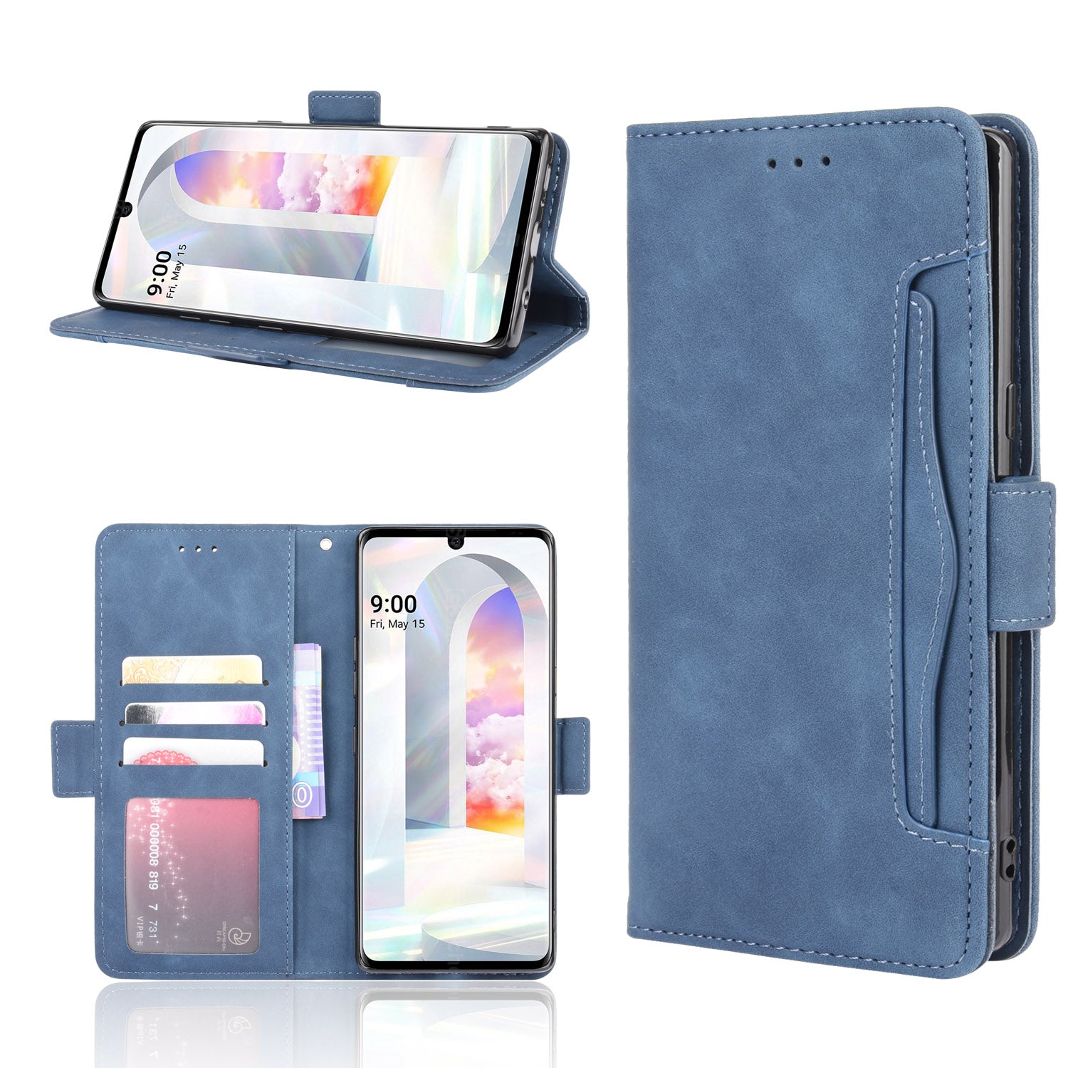 Wallet Leather Phone Case with Multiple Card Slots for LG Velvet