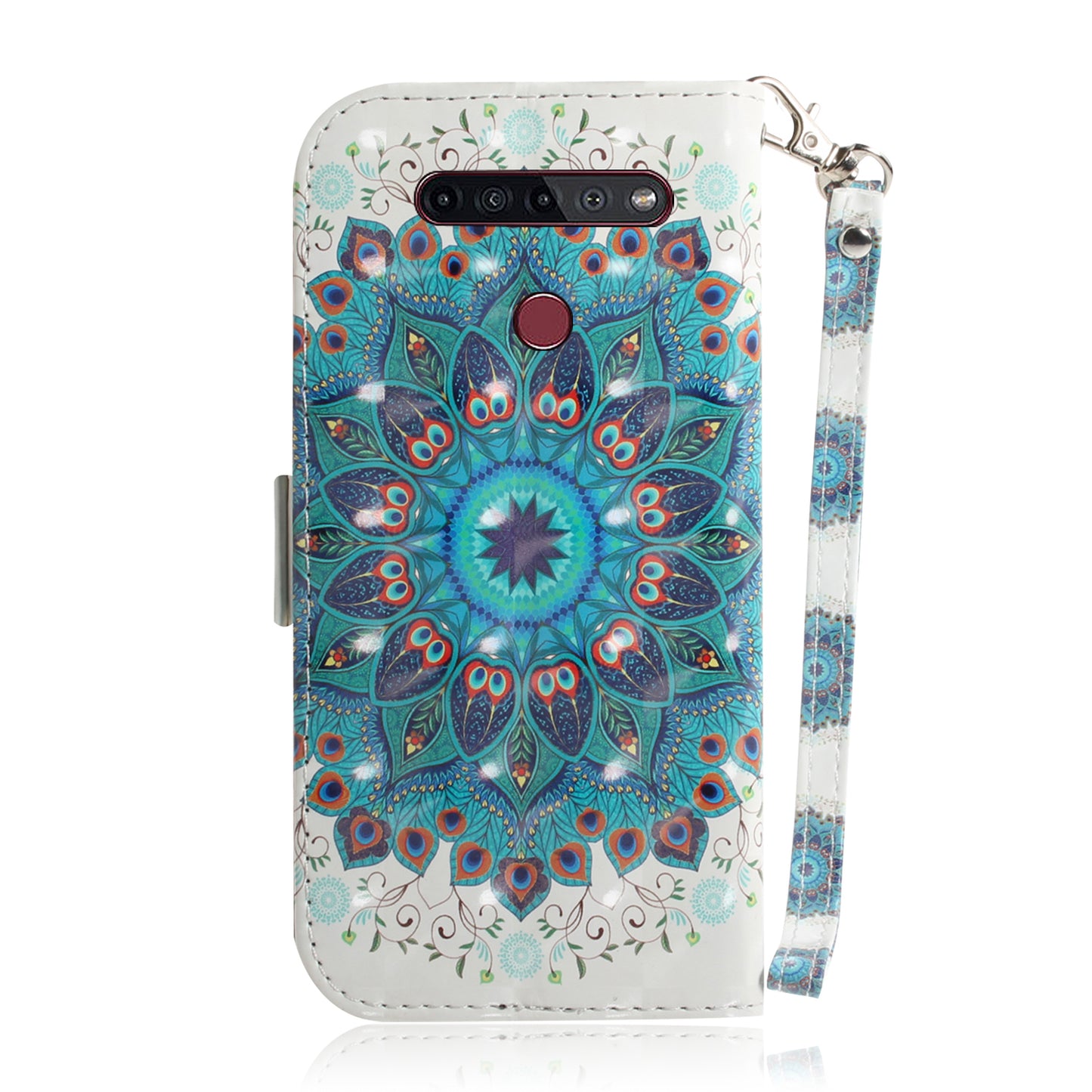 Pattern Printing Light Spot Decor Leather Wallet Casing with Lanyard for LG K41S / LG K51S