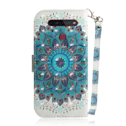 Pattern Printing Light Spot Decor Leather Wallet Casing with Lanyard for LG K41S / LG K51S