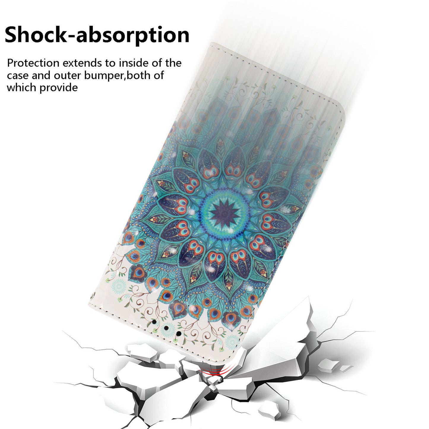 Pattern Printing Light Spot Decor Leather Wallet Casing with Lanyard for LG K41S / LG K51S