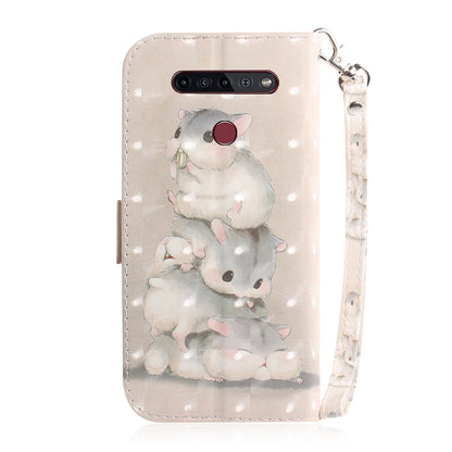 Pattern Printing Light Spot Decor Leather Wallet Casing with Lanyard for LG K41S / LG K51S