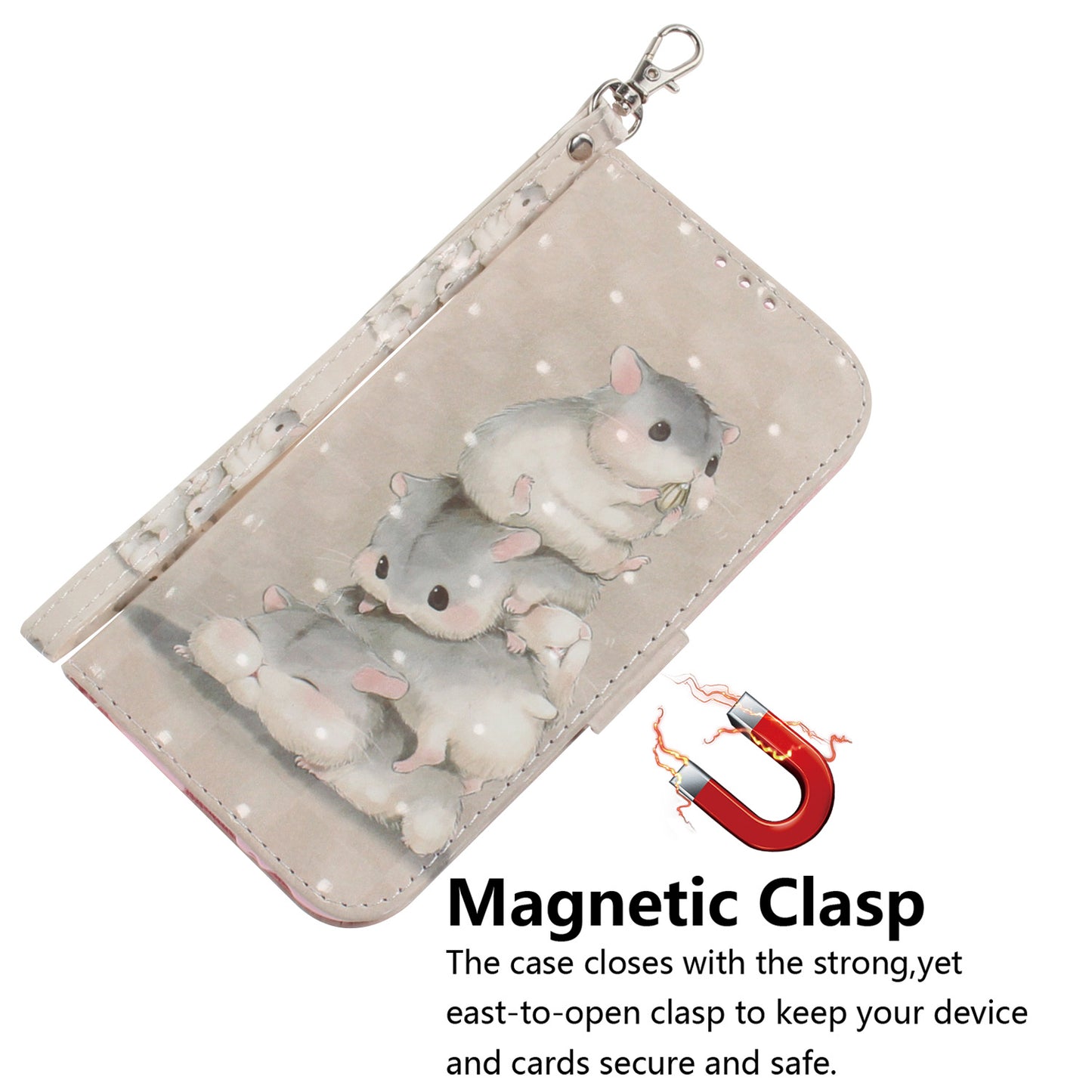 Pattern Printing Light Spot Decor Leather Wallet Casing with Lanyard for LG K41S / LG K51S
