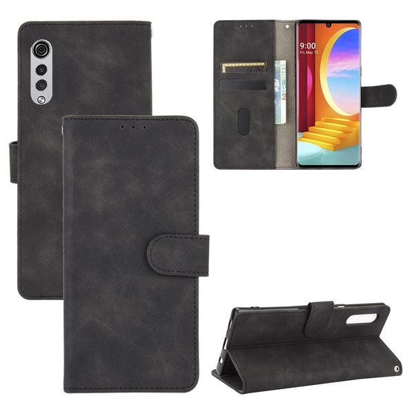 Skin-touch Wallet Stand Leather Cell Phone Cover for LG Velvet