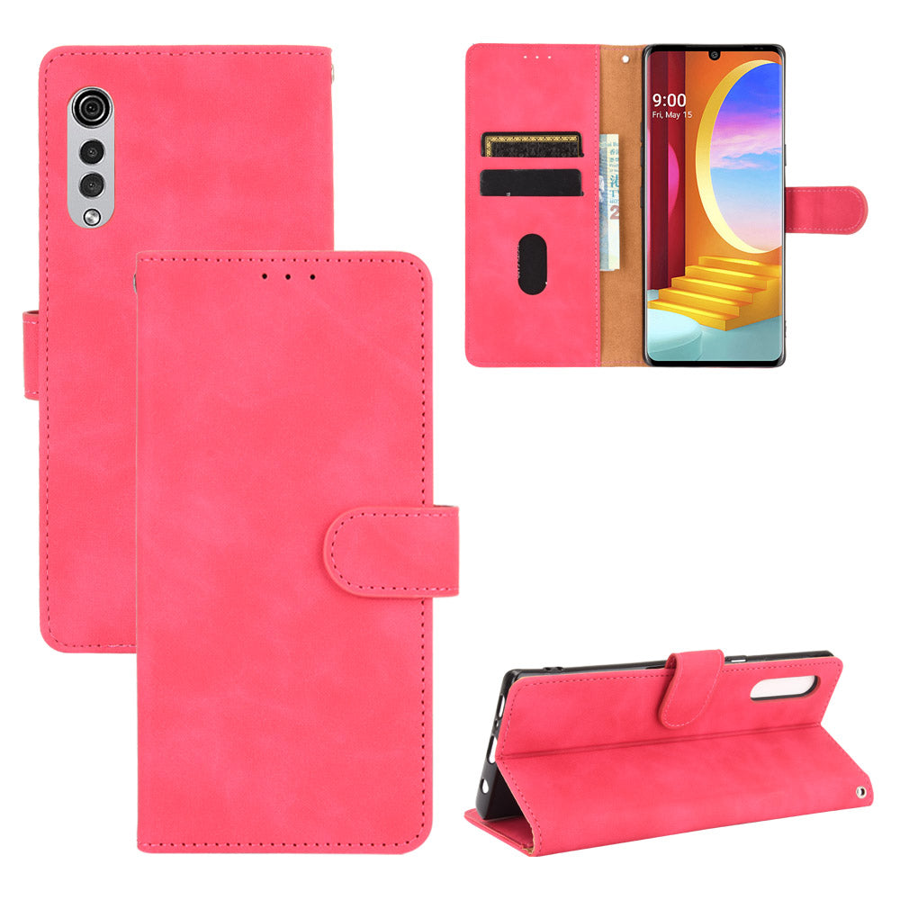 Skin-touch Wallet Stand Leather Cell Phone Cover for LG Velvet