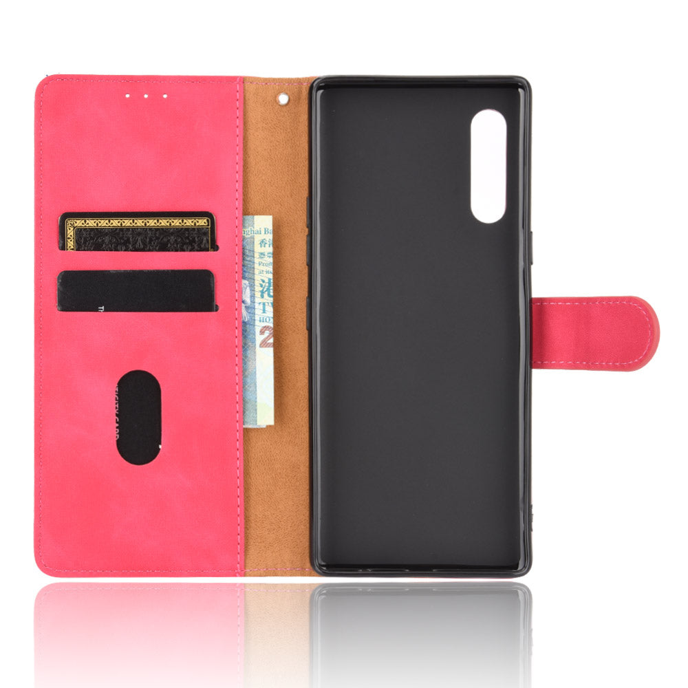 Skin-touch Wallet Stand Leather Cell Phone Cover for LG Velvet