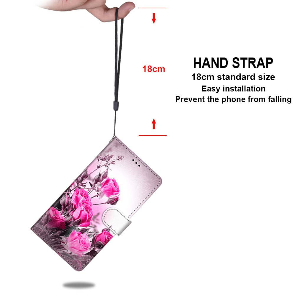 Patterned Cross Texture Protector Leather Wallet Cover with Strap for LG K61