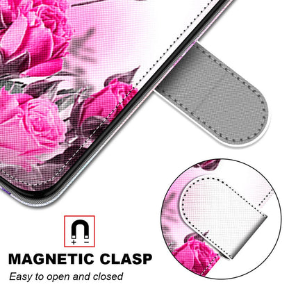 Patterned Cross Texture Protector Leather Wallet Cover with Strap for LG K61