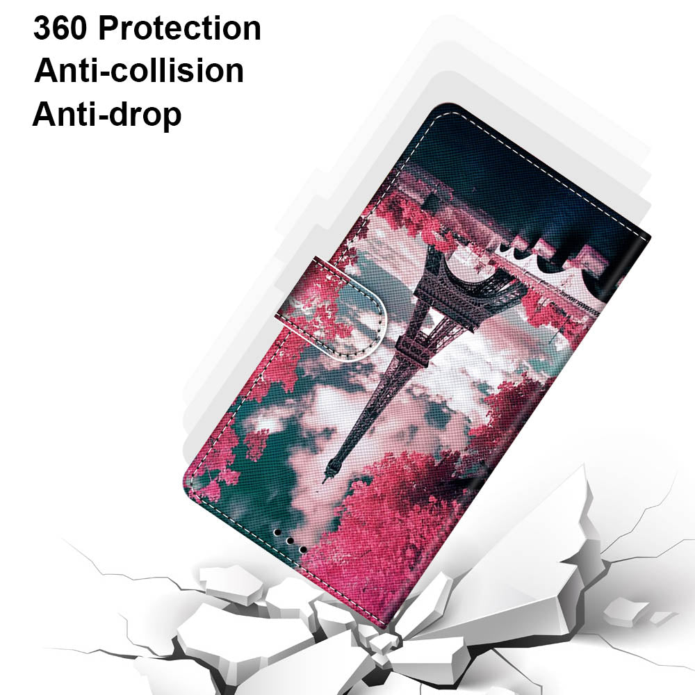 Patterned Cross Texture Protector Leather Wallet Cover with Strap for LG K61