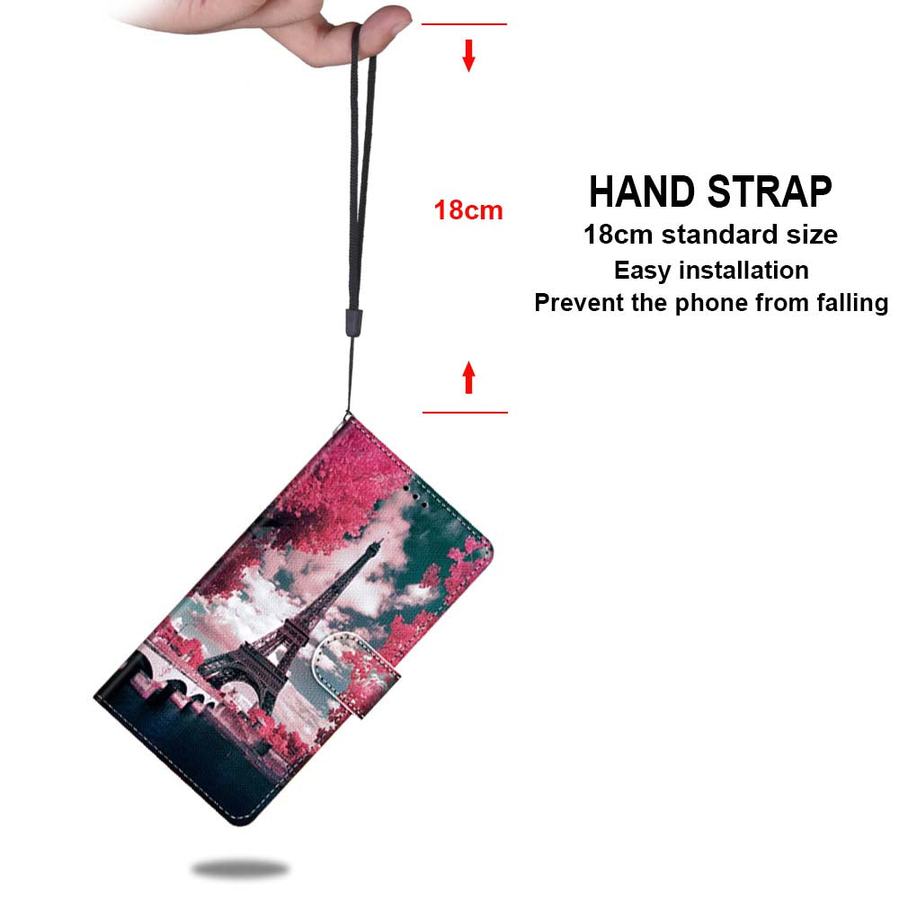 Patterned Cross Texture Protector Leather Wallet Cover with Strap for LG K61