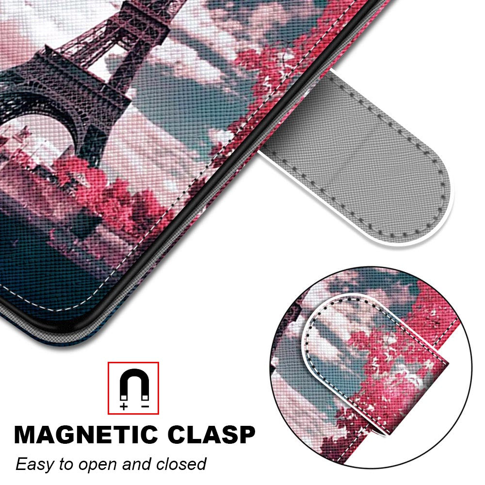Patterned Cross Texture Protector Leather Wallet Cover with Strap for LG K61