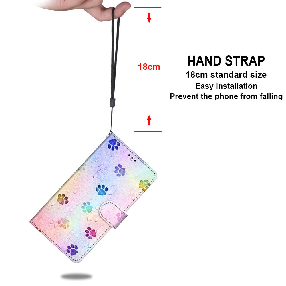 Patterned Cross Texture Protector Leather Wallet Cover with Strap for LG K61