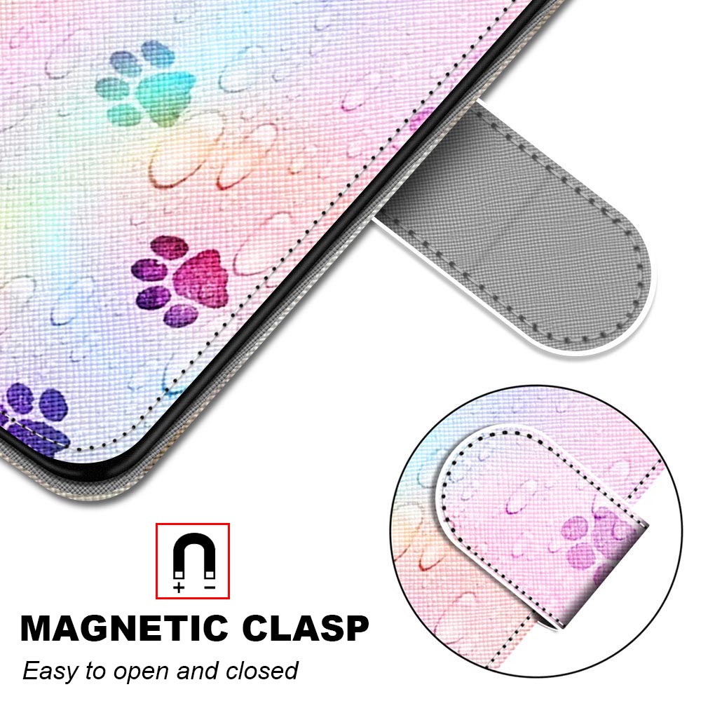 Patterned Cross Texture Protector Leather Wallet Cover with Strap for LG K61