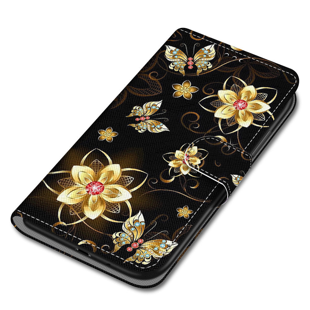 Patterned Cross Texture Protector Leather Wallet Cover with Strap for LG K61