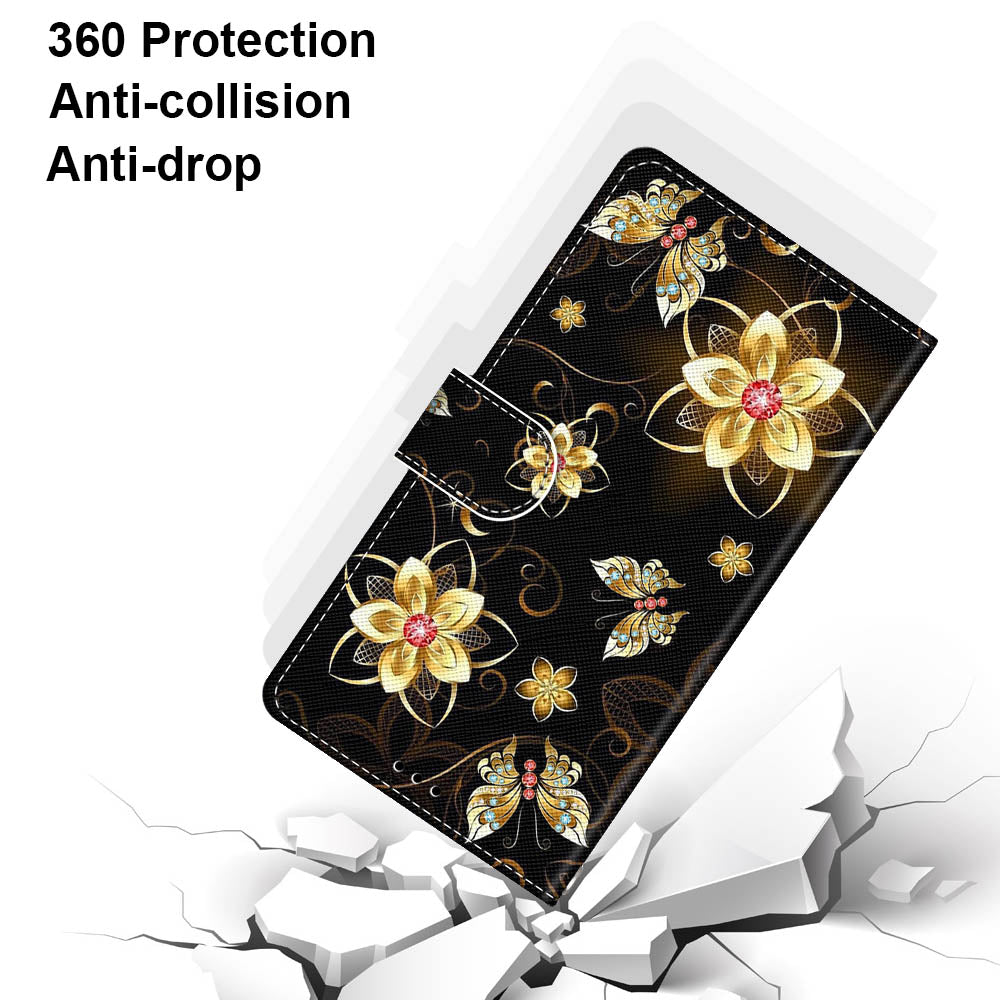 Patterned Cross Texture Protector Leather Wallet Cover with Strap for LG K61