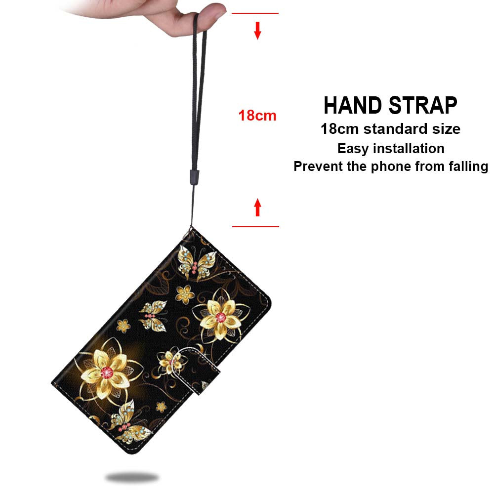 Patterned Cross Texture Protector Leather Wallet Cover with Strap for LG K61