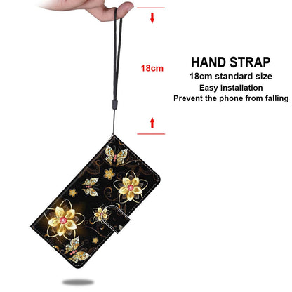 Patterned Cross Texture Protector Leather Wallet Cover with Strap for LG K61