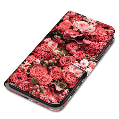 Patterned Cross Texture Protector Leather Wallet Cover with Strap for LG K61