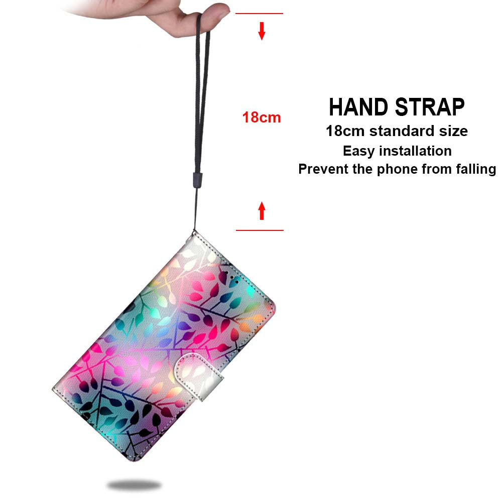 Patterned Cross Texture Protector Leather Wallet Cover with Strap for LG K61