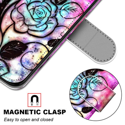 Patterned Cross Texture Protector Leather Wallet Cover with Strap for LG K61