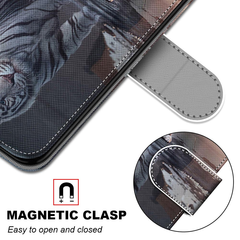 Patterned Cross Texture Protector Leather Wallet Cover with Strap for LG K61