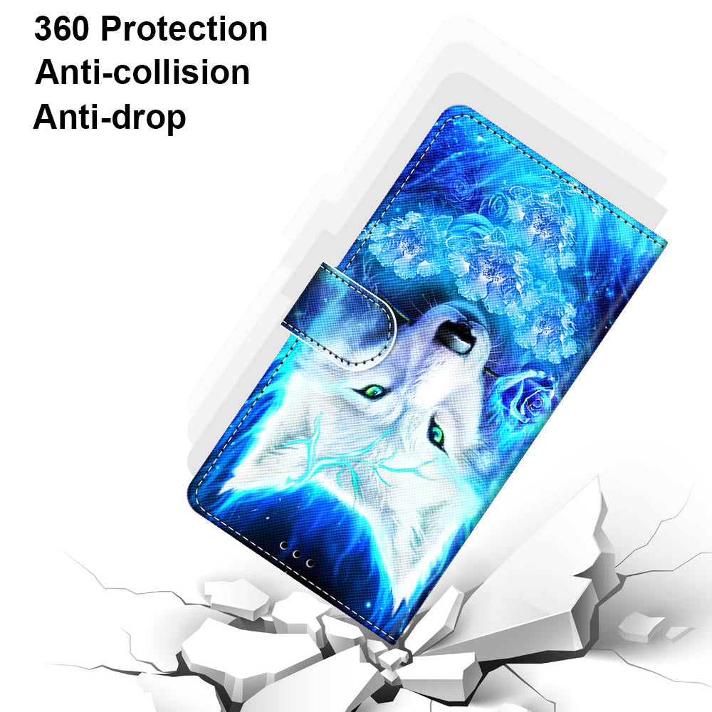 Patterned Cross Texture Protector Leather Wallet Cover with Strap for LG K61