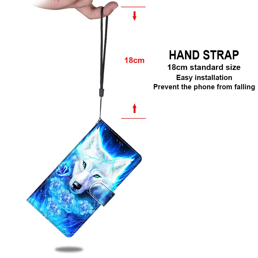 Patterned Cross Texture Protector Leather Wallet Cover with Strap for LG K61