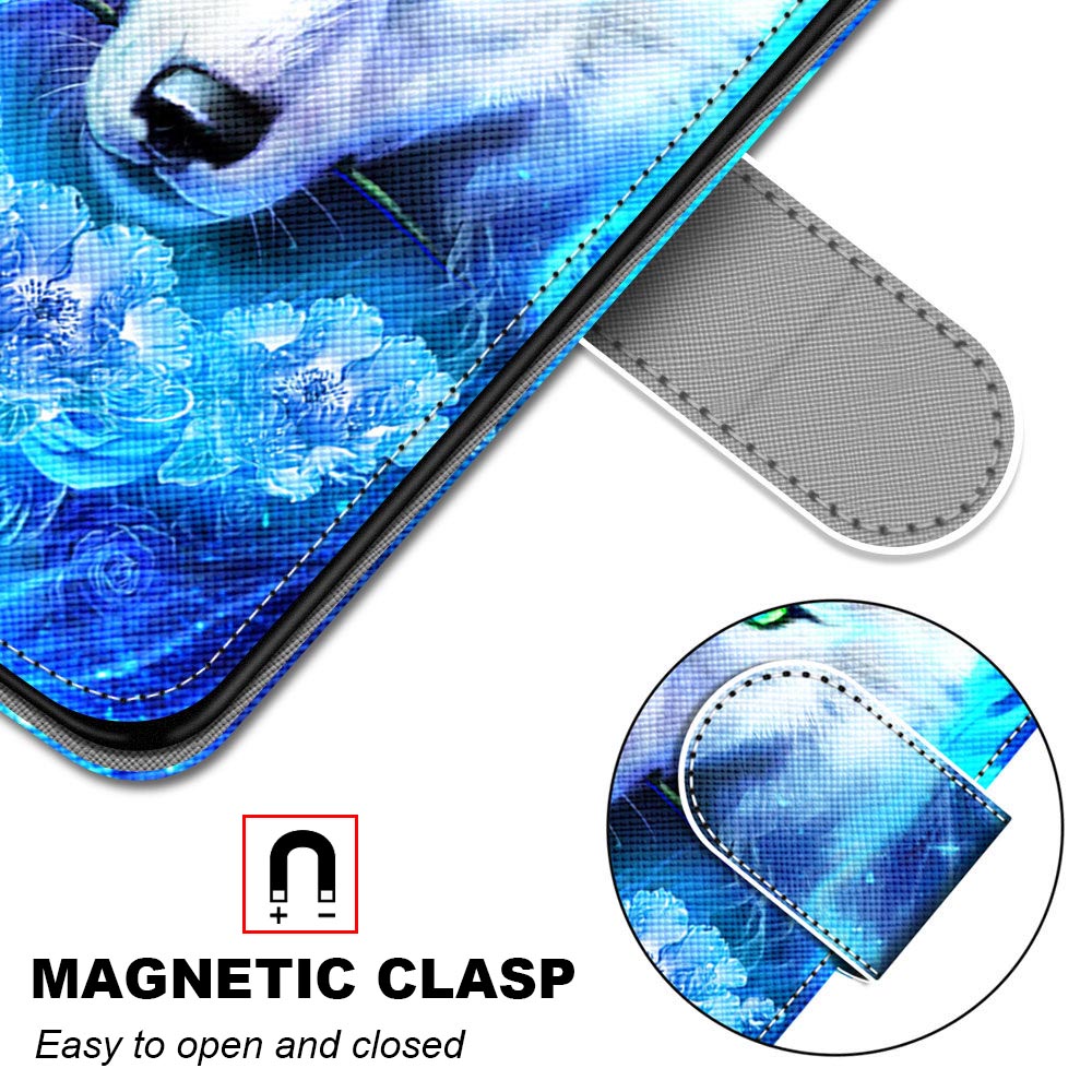 Patterned Cross Texture Protector Leather Wallet Cover with Strap for LG K61