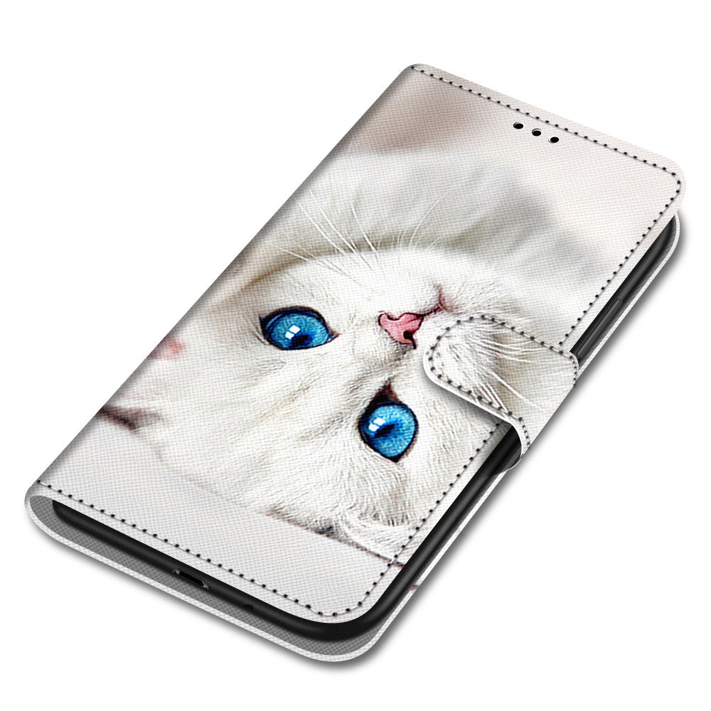 Patterned Cross Texture Protector Leather Wallet Cover with Strap for LG K61