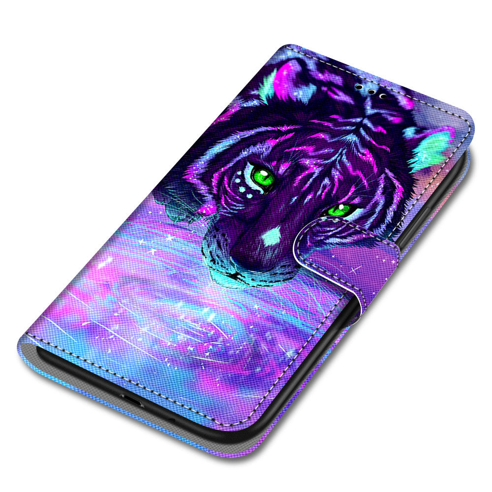 Patterned Cross Texture Protector Leather Wallet Cover with Strap for LG K61