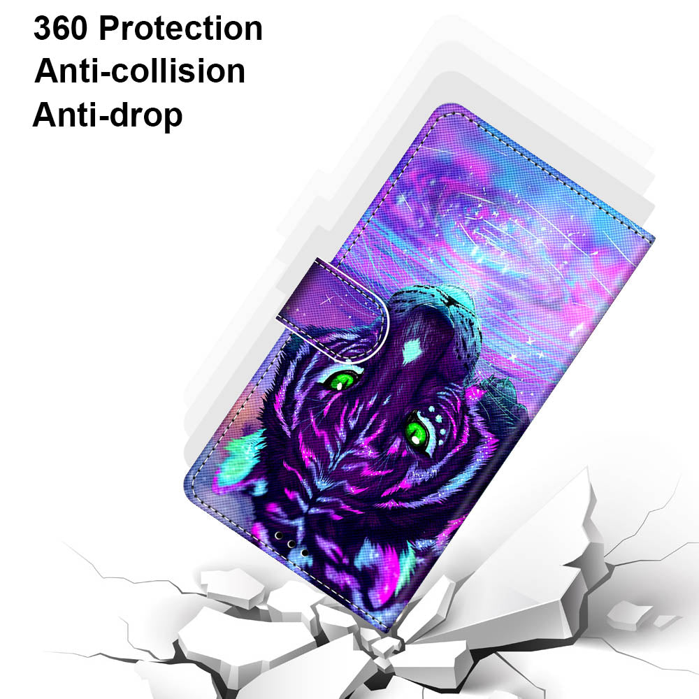 Patterned Cross Texture Protector Leather Wallet Cover with Strap for LG K61