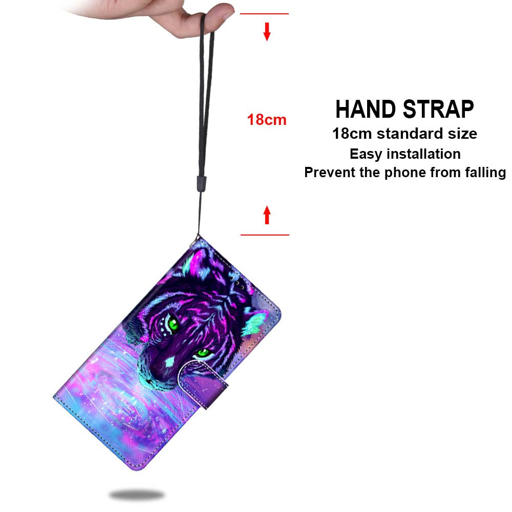 Patterned Cross Texture Protector Leather Wallet Cover with Strap for LG K61